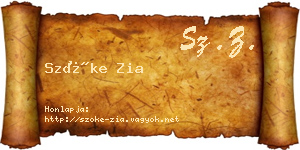 Szőke Zia névjegykártya
